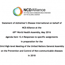 WHA69 Agenda Item 12.4 Responses to specific assignments in preparation for the third High-level Meeting of the United Nations General Assembly on the Prevention and Control of NCDs in 2018