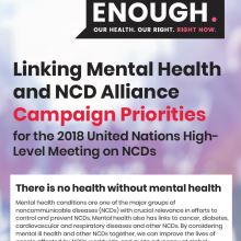 Linking Mental Health &amp; NCD Alliance Campaign Priorities for the 2018 UN HLM on NCDs