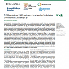 NCD Countdown 2030: Pathways to achieving Sustainable Development Goal Target 3.4
