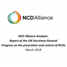 NCDA Analysis: Report of the UN SG on Progress on the prevention and control of NCDs 2018