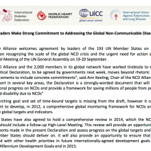NCD Alliance statement on the draft UN Political Declaration on NCDs