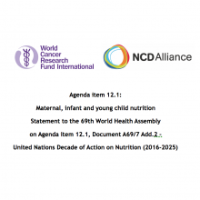 WHA69 Agenda item 12.1 Document A69/7 Add.2 – UN Decade of Action on Nutrition