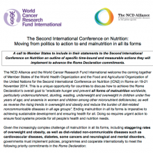 ICN2: Call to action on nutrition &amp; NCDs