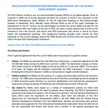 NCD Alliance background briefing dialogue on the global development agenda