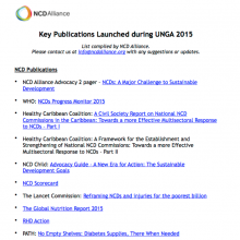 Key publications launched during UNGA 2015