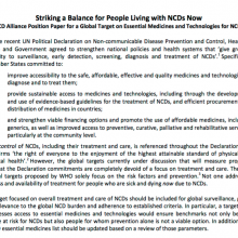 Striking a Balance for People Living with NCDs Now