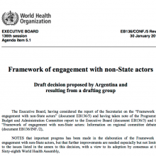 Framework of engagement with non-state actors