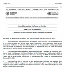 ICN2: Rome Declaration on Nutrition