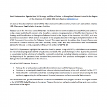 Joint Statement on Agenda item 14: Strategy and Plan of Action to Strengthen Tobacco Control in the Region of the Americas 2018-2022: Mid-term Review (CD58/INF/14)