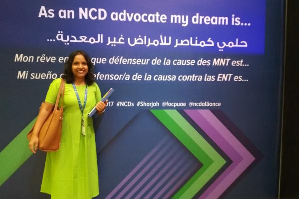 Vindhya Vatsyayan at the 2nd Global NCD Alliance Forum in Sharjah i December 2017