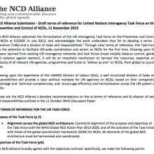 Submission: United Nations Interagency Task Force on the Prevention and Control of NCDs